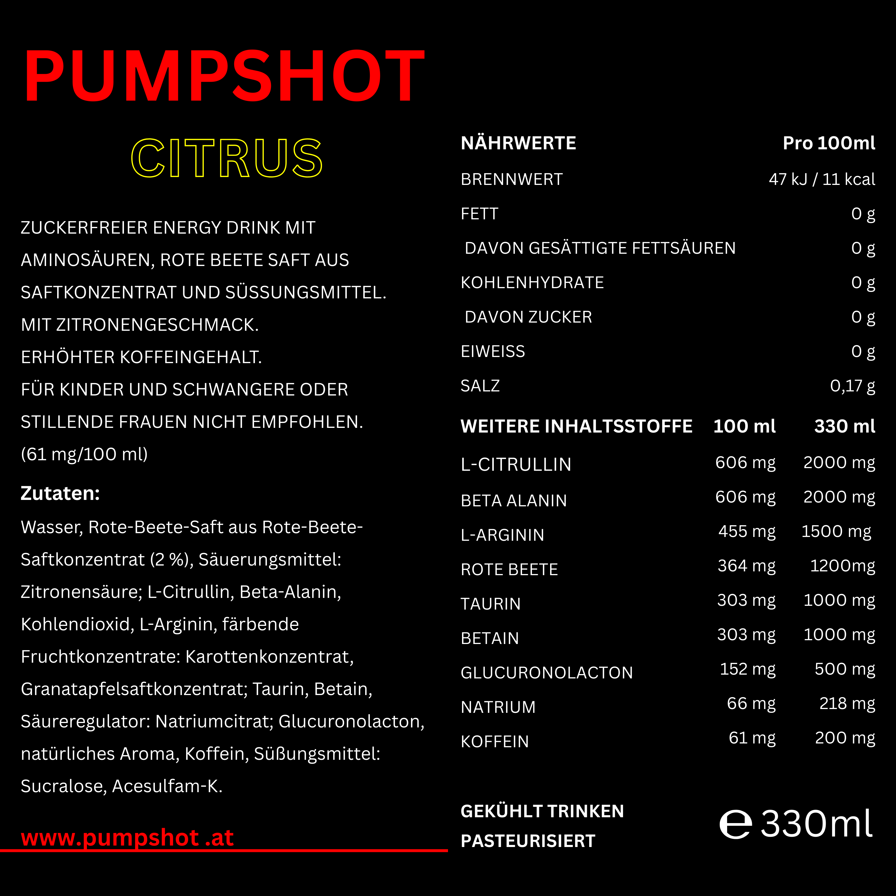 PUMPSHOT CITRUS  - Vorbestellung